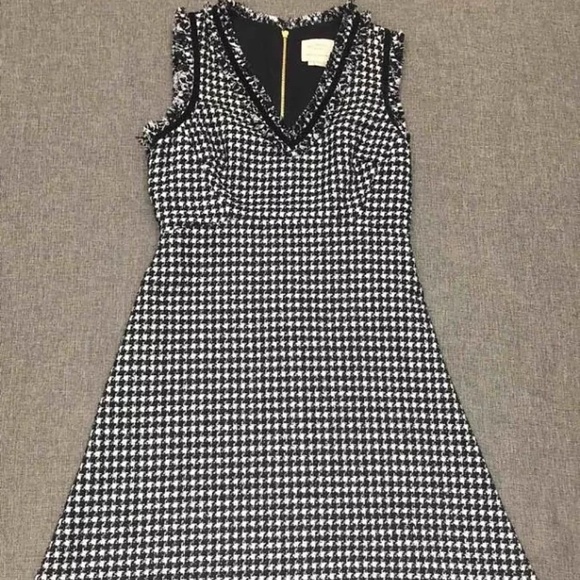 Perfect for the Holidays: Kate Spade houndstooth tweed dress V-neck 2018 - Picture 4 of 8